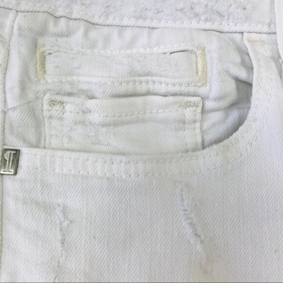 Anthropologie Pilcro Letterpress Stet Off White Distressed Jean Denim Shorts 26 - Picture 11 of 13